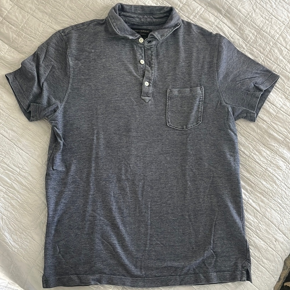 Banana republic, men’s size M, pique polo, steel blue
